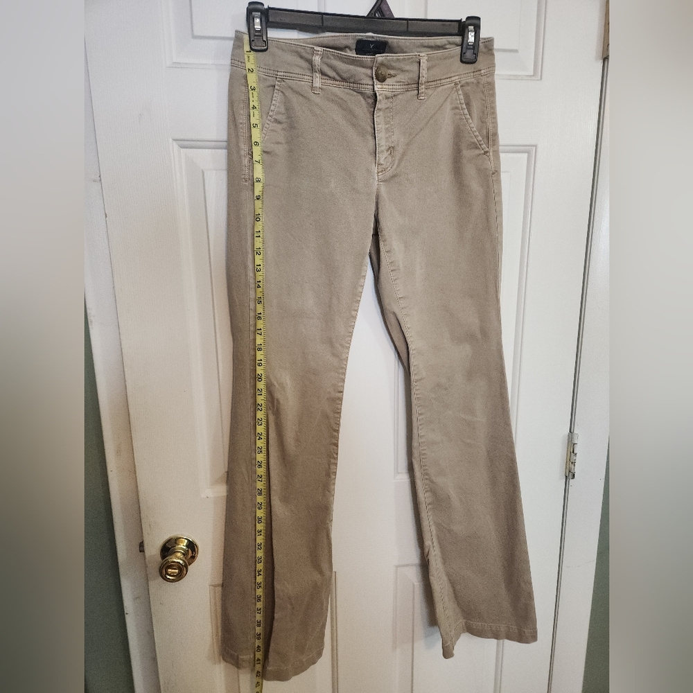 American Eagle Outfitters Tan Flare Wide Leg Jeans - Picture 2 of 7